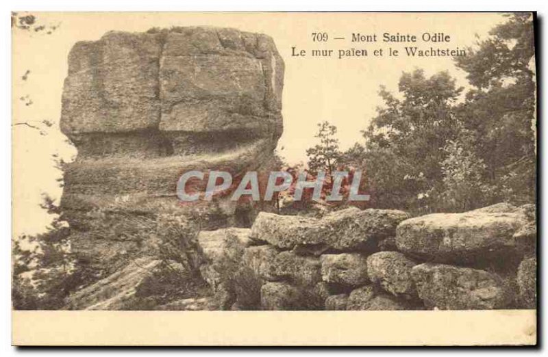 Old Postcard Mont Sainte Odile Wall palen and Wachstein