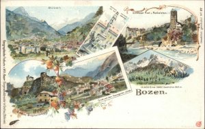 Bozen Switzerland Mountains Landmarks Multi-View c1905 Vintage Postcard