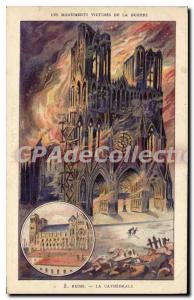 Old Postcard Reims Cathedral