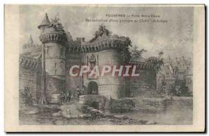 Old Postcard Fougeres Porte Notre Dame