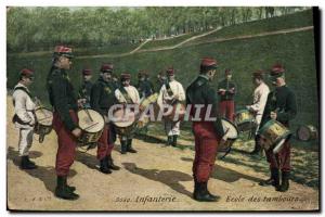 Postcard Old Army Infantry School drums