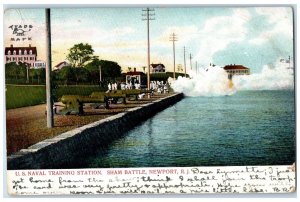 1906 US Naval Training Station Sham Battle Cannon Newport Rhode Island Postcard