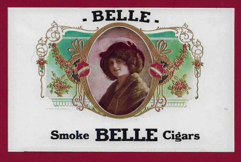 H-011 - Smoke Belle Cigars Repro Cigar Box Label Contemporary Pic...