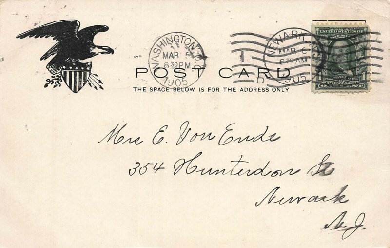 White House, North Front, Washington, D.C., Early Postcard, Used in 1905