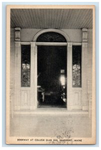 c1950's Doorway at College Club Inn, Searsport Maine ME Vintage Postcard 