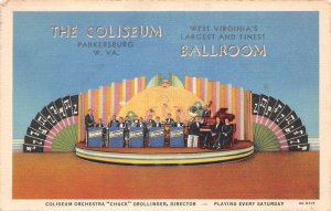 Parkersburg West Virginia The Coliseum Ballroom Orchestra Postcard AA77194