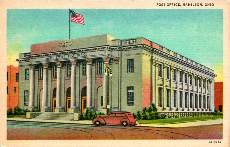 Hamilton OH Post Office Postcard unused (23912)