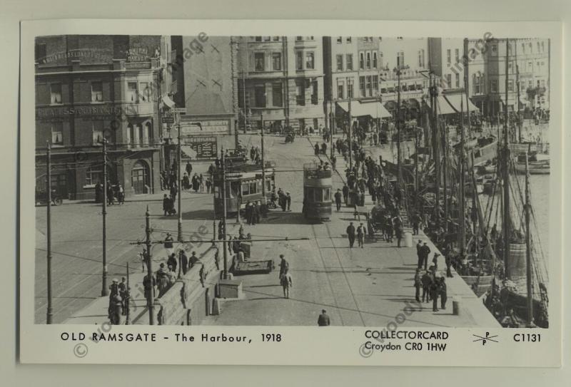 pp0893 - Kent Ramsgate - The Harbour, busy with Trams 1918  - Pamlin postcard