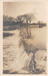 J10/ Akron Iowa RPPC Postcard c1910 River Dam Waterfall Scene 183