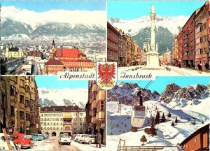 Multi-View Alpenstadt Innsbruck Tirol Austria 1960s Continental Postcard