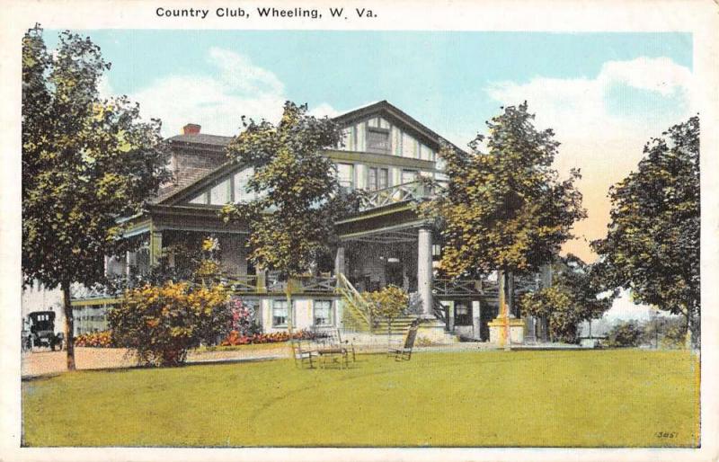 Wheeling West Virginia Country Club Street View Antique Postcard K32003