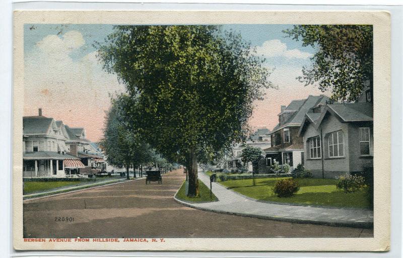 Bergen Avenue from Hillside Jamaica Queens Long Island New York 1919 postcard