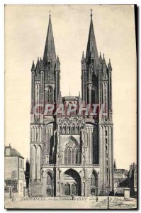 Old Postcard Coutances cathedral century XIII