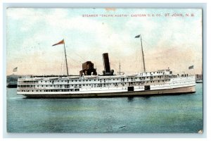 1907 Steamer Calvin Austin Eastern S.S. Co St John New Brunswick Postcard