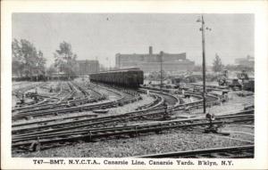 Brooklyn NY BMT Canarsie Lake RR Train Yards c1950s-60s Postcard