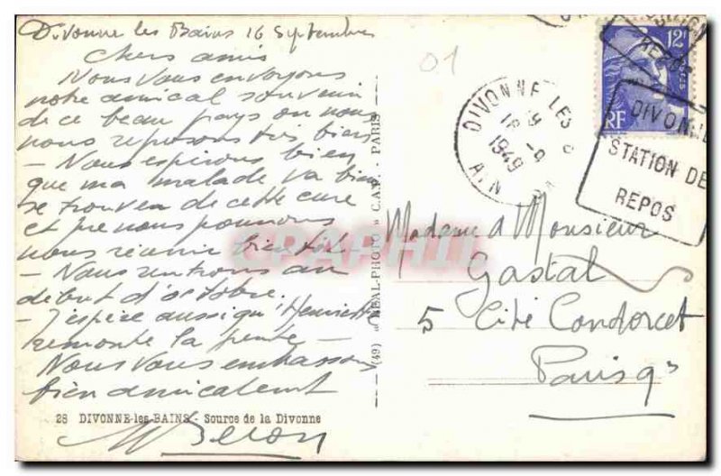 Old Postcard Divonne les Bains