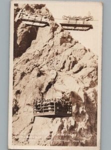 RPPC Postcard Boulder City Hoover Dam Shift Workers People Mover c1935