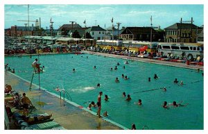 Postcard SWIMMING POOL SCENE Seaside Heights New Jersey NJ AS2669