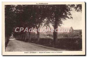 Old Postcard Pont l'Eveque road from Lisieux to the Tribunal