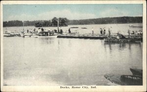 Rome City Indiana IN Docks Boating Vintage Postcard