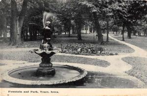 Traer Iowa Fountain and Park Antique Postcard J70784