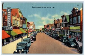 c1940 Loockerman Street Classic Cars Exterior Building Dover Delaware Postcard