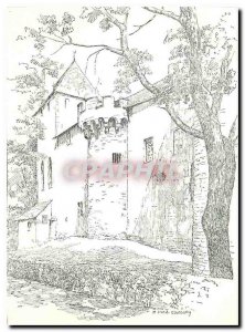 Modern Postcard Chateau de Rully Burgundy XIII XV S Facing West