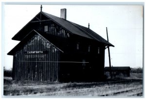 c1960's Carnforth Depot Iowa IA Railroad Train Depot Station RPPC Photo Postcard