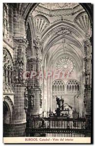Old Postcard Burgos Cathedral Vista del Interior