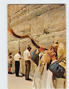 Postcard Blowing the Shofar by the Wailing Wall Jerusalem Israel