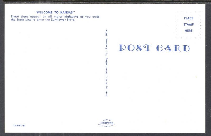 Signpost Welcome to Kansas BIN