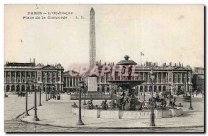 Paris - 8 - Place de la Concorde - Obelisk Old Postcard