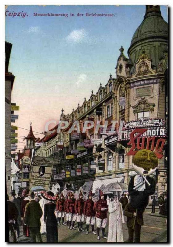 Old Postcard Leipzig Messreklamezug In Der Reichsstrasse Folklore