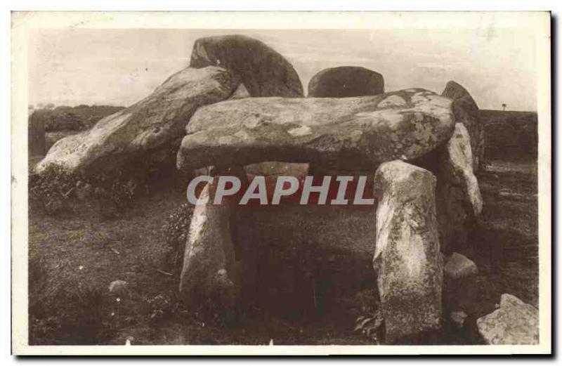 Old Postcard Dolmen Menhir Carnac Dolmen Kermario