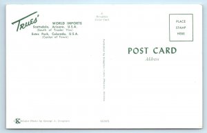 SCOTTSDALE, AZ Arizona ~ TRUES' WORLD IMPORTS c1960s   Postcard