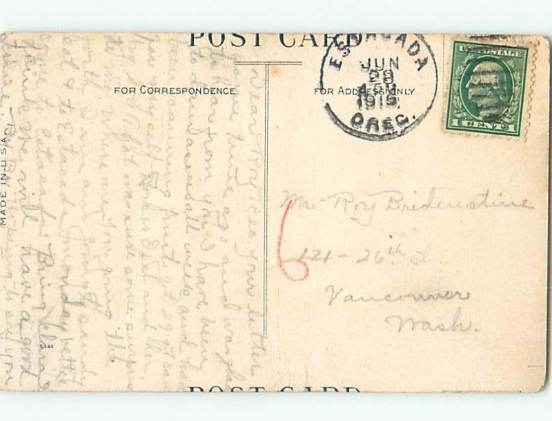 Bent Divided-Back Comic MAN IN VERY OLD CAR HM4721