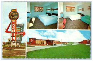 c1950's Eden Roc Motel Winnipeg Manitoba Canada Vintage Multiview Postcard