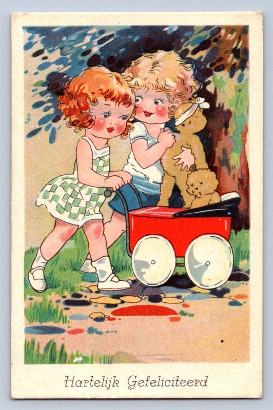 J98/ Teddy Bear Interesting Postcard c1950 Children 298