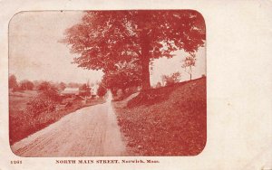 North Main Street, Norwich, Massachusetts, Early Postcard, Unused