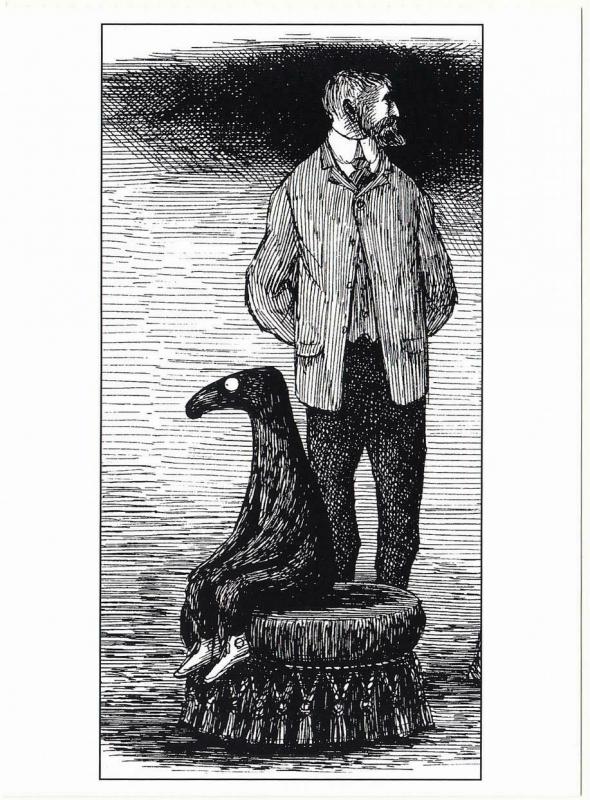 The Doubtful Guest Came Seventeen Years Ago by Edward Gorey - Large Postcard