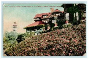 Floral Terrace at Residence of F.M. (Borax) Smith Oakland California Postcard 
