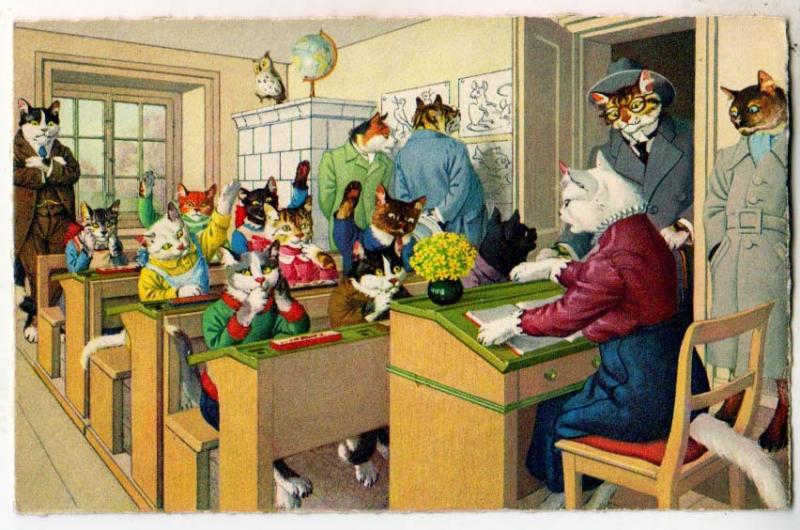 Dressed Cats, School Scene