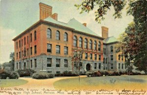 MELROSE MASSACHUSETTS~HIGH SCHOOL~1907 ROTOGRAPH TINTED PHOTO POSTCARD