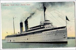 Steamship, North West, Detroit Michigan.     (pencil scribbling on front)