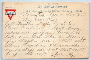 Bordeaux Gironde France Postcard American YMCA WPJQ WW1 Soldiers Mail 1918