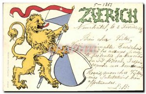 Old Postcard Fancy Switzerland Lion