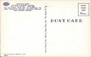Maryville Tennessee TN Motel Vintage Postcard