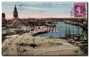 Old Postcard Dunkirk Quai Dutch