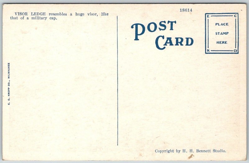 Wisconsin Dells 1920s Postcard Visor Ledge