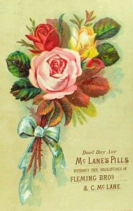 1882 Larger W.H Doll St. Marys, OH McLane's Pills Quack Medicine Trade Card 2 &P